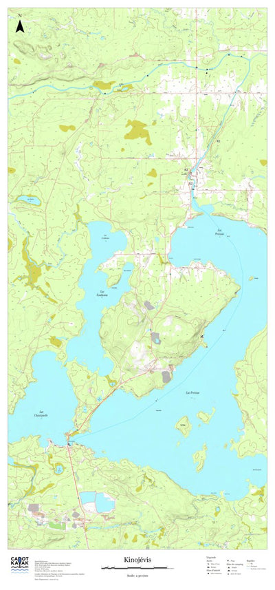 Canot Kayak Québec Kinojevis #1 digital map