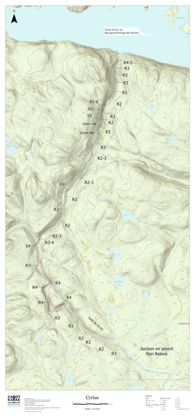 Canot Kayak Québec Rivière Cyriac digital map