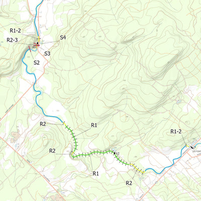 Canot Kayak Québec Rivière de la Fourche digital map