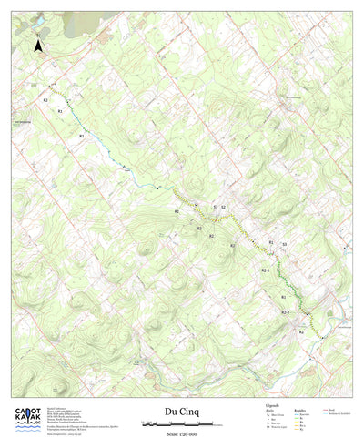 Canot Kayak Québec Rivière du Cinq digital map