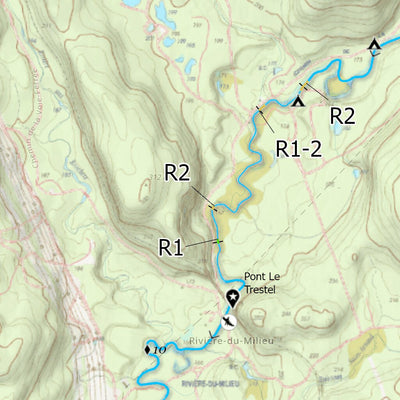 Canot Kayak Québec Rivière du Milieu (Mauricie) digital map