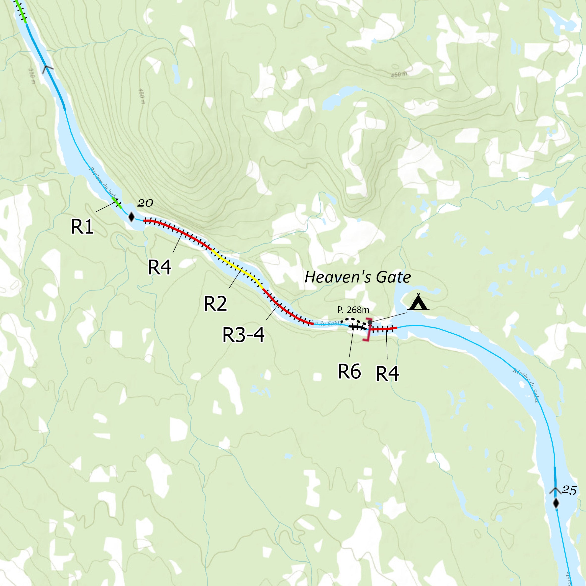 Rivière du Sable Map by Canot Kayak Quebec Avenza Maps