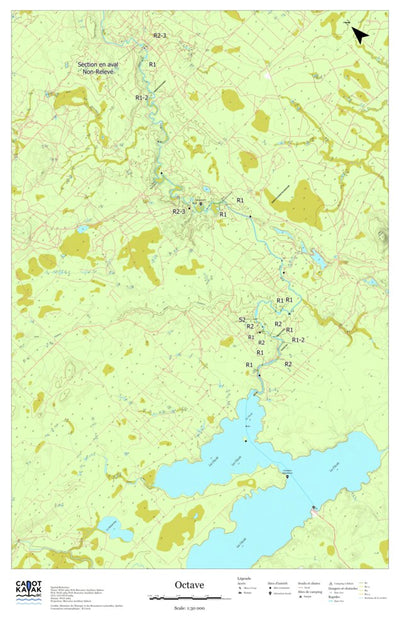 Canot Kayak Québec Rivière Octave digital map