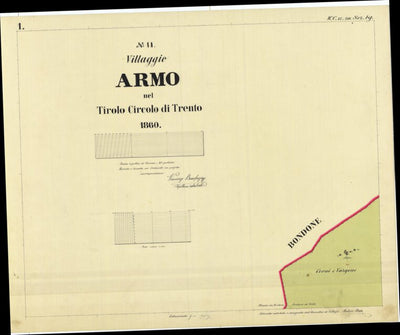 CARTAGO ARMO Mappa originale d'impianto del Catasto austro-ungarico Scala 1:2880 bundle