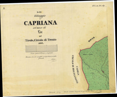 CARTAGO CAPRIANA Mappa originale d'impianto del Catasto austro-ungarico. Scala 1:2880 bundle