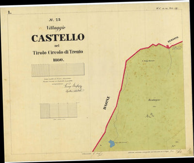 CARTAGO CASTEL CONDINO TIONE Mappa originale d'impianto del Catasto austro-ungarico. Scala 1:2880 bundle