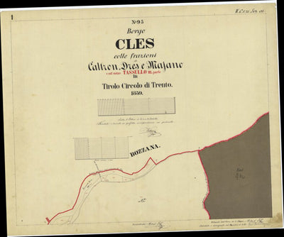CARTAGO CLES Mappa originale d'impianto del Catasto austro-ungarico. Scala 1:2880 bundle