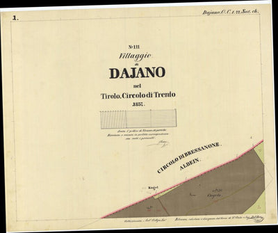 CARTAGO DAJANO Mappa originale d'impianto del Catasto austro-ungarico. Scala 1:2880 bundle