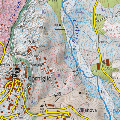 CARTAGO GEOSITI REGIONE EMILIA ROMAGNA: Frana di Corniglio digital map