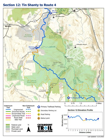Catamount Train Catamount Trail - Section 12 Map by Catamount Trail Association ...
