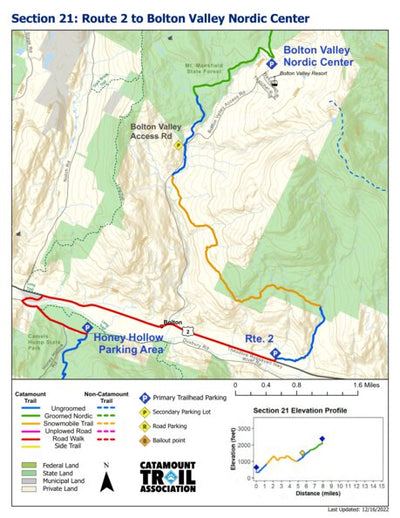 Catamount Trail Association Catamount Trail - Section 21 digital map
