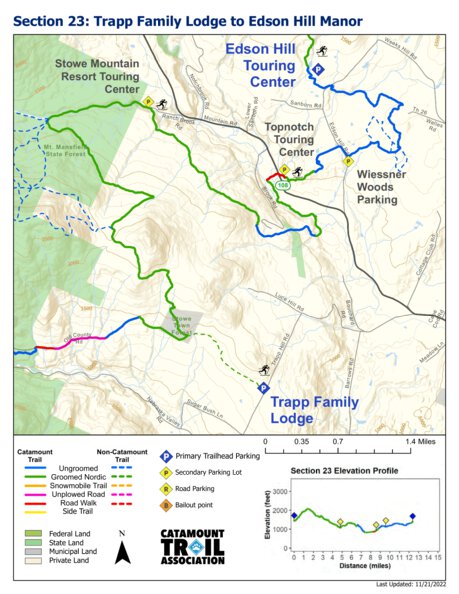 Catamount Train Catamount Trail - Section 23 Map by Catamount Trail Association ...