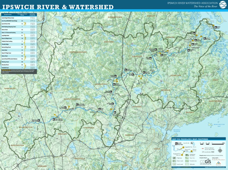 Ipswich River Paddling Map by Center for Community GIS Avenza Maps