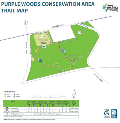 Central Lake Ontario Conservation Authority (CLOCA) Purple Woods Conservation Area digital map
