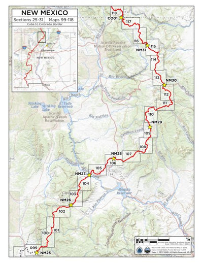 Continental Divide Trail Coalition CDT Map Set - New Mexico 25-31 - Key Map bundle exclusive