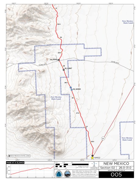 Continental Divide Trail Coalition CDT Map Set Version 3.0 - Map 005 - New Mexico bundle exclusive