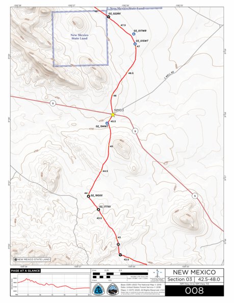 Continental Divide Trail Coalition CDT Map Set Version 3.0 - Map 008 - New Mexico bundle exclusive