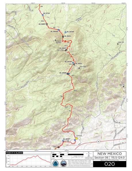 Continental Divide Trail Coalition CDT Map Set Version 3.0 - Map 020 - New Mexico bundle exclusive