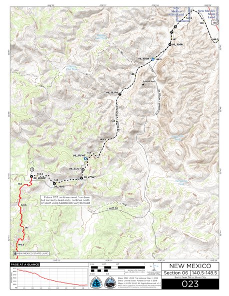 Continental Divide Trail Coalition CDT Map Set Version 3.0 - Map 023 - New Mexico bundle exclusive