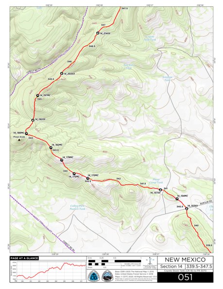 Continental Divide Trail Coalition CDT Map Set Version 3.0 - Map 051 - New Mexico bundle exclusive
