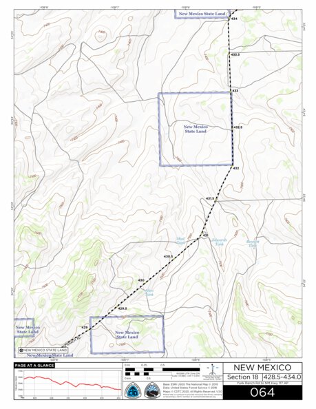 Continental Divide Trail Coalition CDT Map Set Version 3.0 - Map 064 - New Mexico bundle exclusive