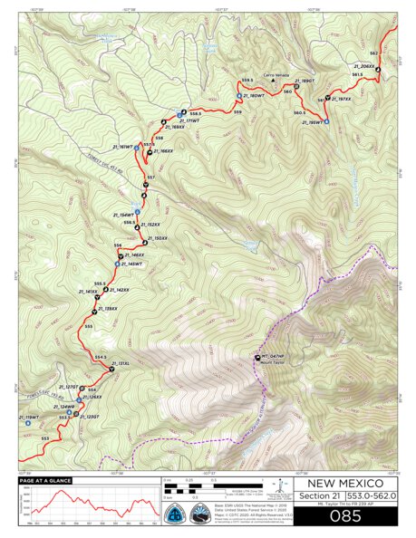 Continental Divide Trail Coalition CDT Map Set Version 3.0 - Map 085 - New Mexico bundle exclusive