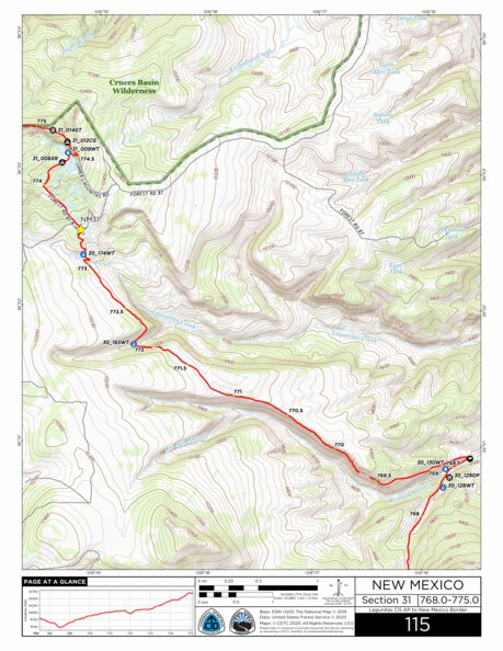 Continental Divide Trail Coalition CDT Map Set Version 3.0 - Map 115 - New Mexico bundle exclusive