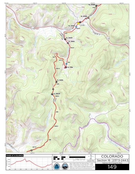 Continental Divide Trail Coalition CDT Map Set Version 3.0 - Map 149 - Colorado bundle exclusive
