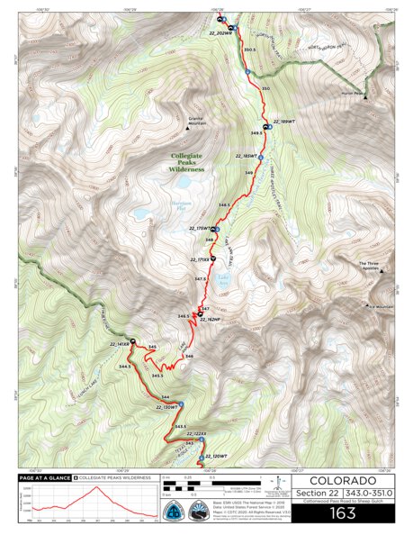 Continental Divide Trail Coalition CDT Map Set Version 3.0 - Map 163 - Colorado bundle exclusive
