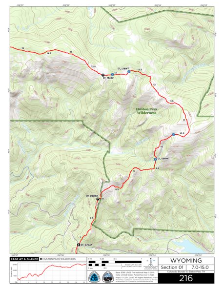 Continental Divide Trail Coalition CDT Map Set Version 3.0 - Map 216 - Wyoming bundle exclusive