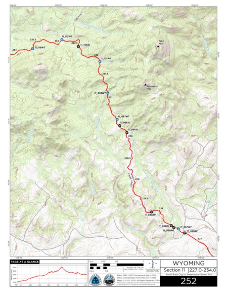 Continental Divide Trail Coalition CDT Map Set Version 3.0 - Map 252 - Wyoming bundle exclusive