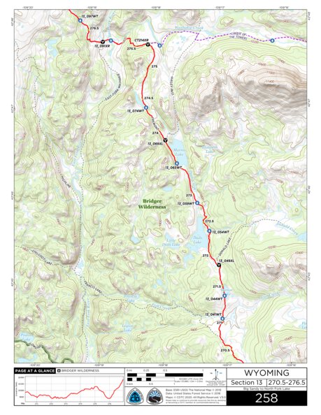 Continental Divide Trail Coalition CDT Map Set Version 3.0 - Map 258 - Wyoming bundle exclusive