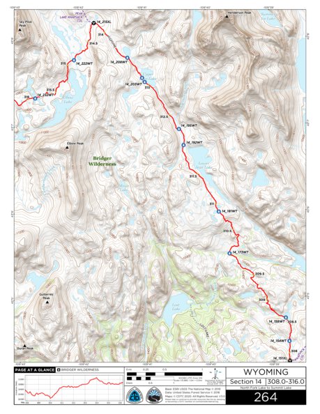Continental Divide Trail Coalition CDT Map Set Version 3.0 - Map 264 - Wyoming bundle exclusive