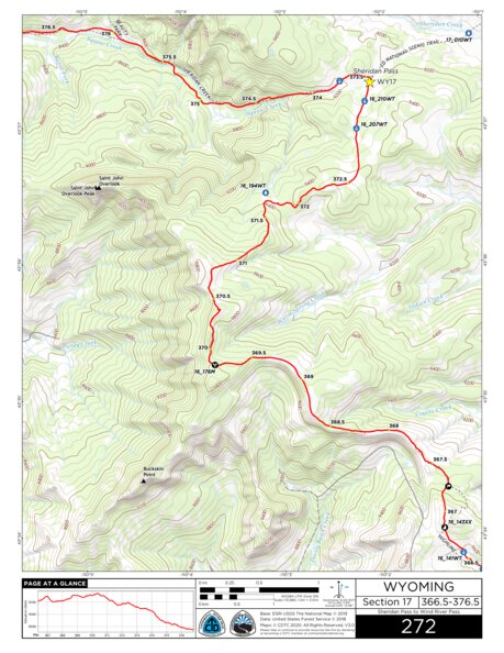 Continental Divide Trail Coalition CDT Map Set Version 3.0 - Map 272 - Wyoming bundle exclusive