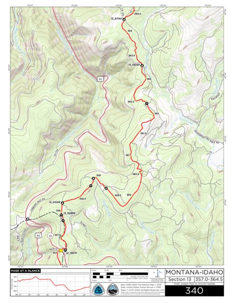 Continental Divide Trail Coalition CDT Map Set Version 3.0 - Map 340 - Montana-Idaho bundle exclusive