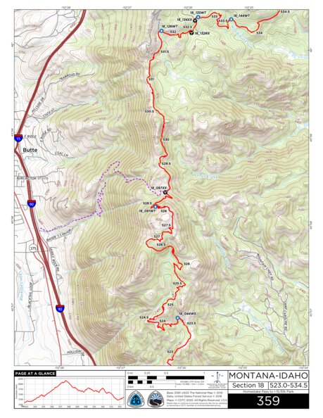 Continental Divide Trail Coalition CDT Map Set Version 3.0 - Map 359 - Montana-Idaho bundle exclusive