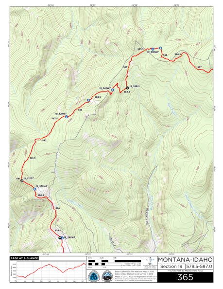 Continental Divide Trail Coalition CDT Map Set Version 3.0 - Map 365 - Montana-Idaho bundle exclusive