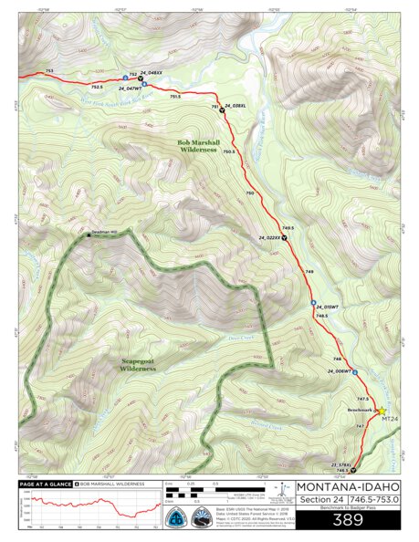 Continental Divide Trail Coalition CDT Map Set Version 3.0 - Map 389 - Montana-Idaho bundle exclusive