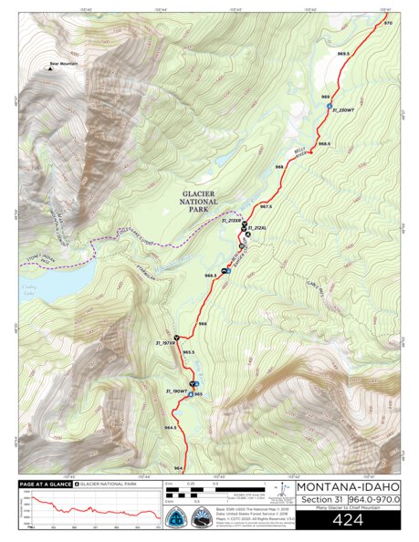 Continental Divide Trail Coalition CDT Map Set Version 3.0 - Map 424 - Montana-Idaho bundle exclusive