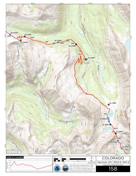 Continental Divide Trail Coalition CDT Map Set Version 3.1 - Map 158 - Colorado bundle exclusive