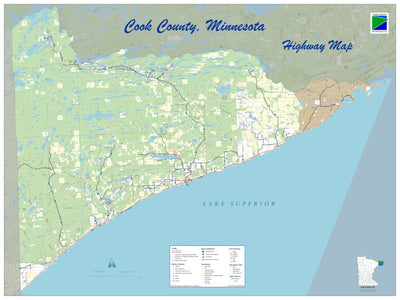 Cook County, Minnesota Cook County Minnesota Highway Map digital map