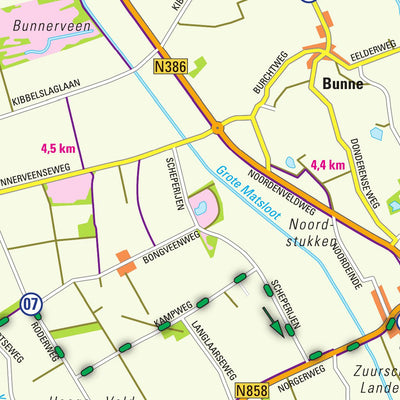 De Vries Kartografie bv. Arthuur fietsknooppunten routekaart Kop van Drenthe 2019 digital map