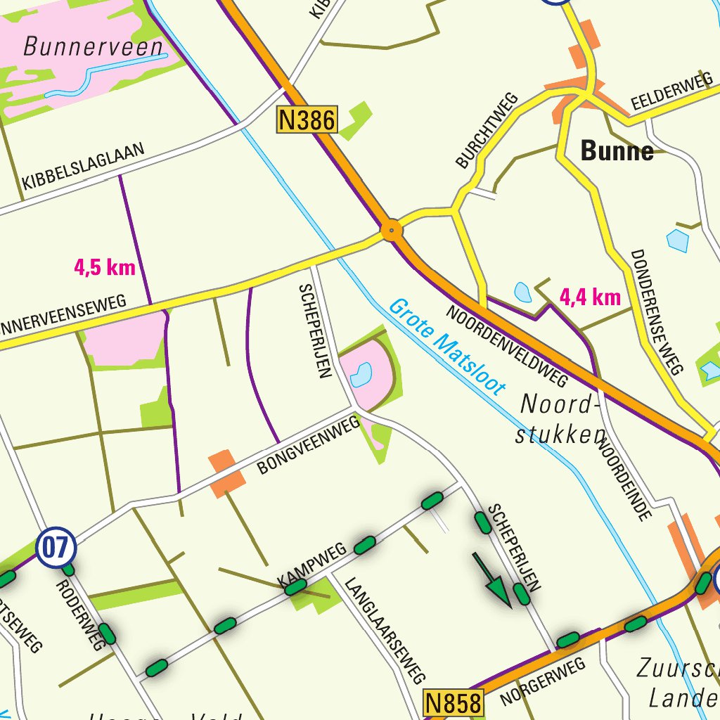 Arthuur fietsknooppunten routekaart Kop van Drenthe 2019 Map by De ...