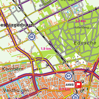 De Vries Kartografie bv. Fietsknooppuntenkaart Veluwe Droomparken De Zanding APP_geo digital map