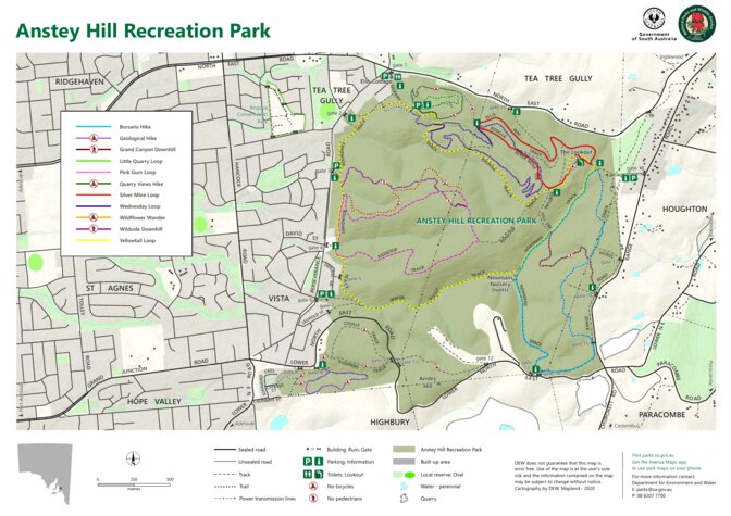 Anstey Hill Recreation Park Map by Department for Environment and Water ...