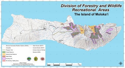 Division of Forestry and Wildlife Moloka‘i Island Recreation Map digital map