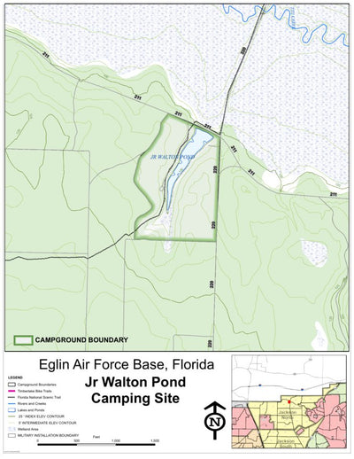 Eglin Air Force Base Eglin AFB Camping - Jr Walton Pond digital map
