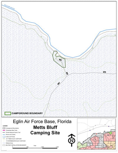Eglin Air Force Base Eglin AFB Camping - Metts Bluff digital map