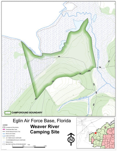 Eglin Air Force Base Eglin AFB Camping - Weaver River digital map