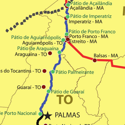 ENGESAT Brasil Ferrovias da VALEC 2015 digital map